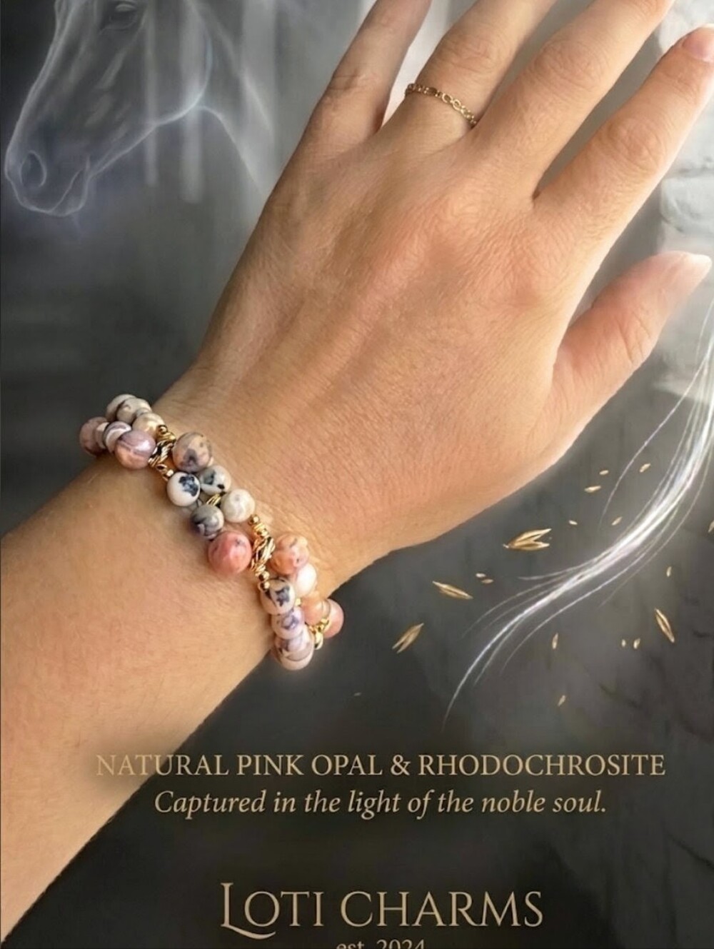 The Andean Legacy Peruvian Rhodochrosite & Pink Opal Handwoven Artisan Bracelet
